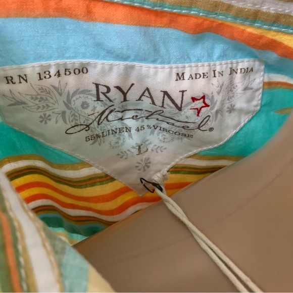 Ryan Michael Linen Striped Western Dress NWT L - Picture 3 of 6